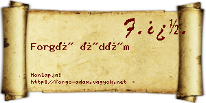 Forgó Ádám névjegykártya